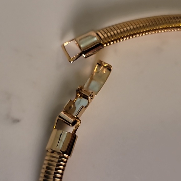 Vintage Gold Tone Omega Necklace Bracelet and Earrings Set - Picture 6 of 11